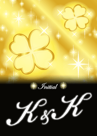 K&K イニシャル 金運UP!ゴールドクローバー