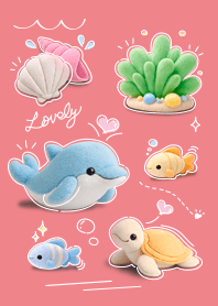 Theme of a cute dolphin <Fluffy_Pink>