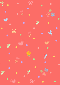 Cute Little Doodles_Coral Red JP