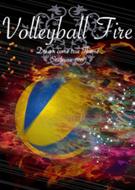 Volleyball Fire Rainbow-colored