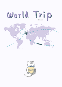 World trip with the cat_purple