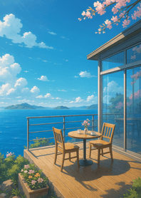 Seaside Morning On Quiet Terrace