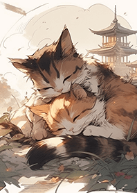 浮世繪-恩愛的夫妻貓貓❤
