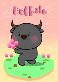 Cute Buffalo In Pastel Theme
