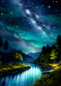 Beautiful starry night view#1023