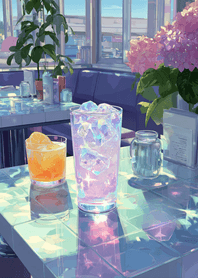 Purple Crystal Soda Sparkle Cafe