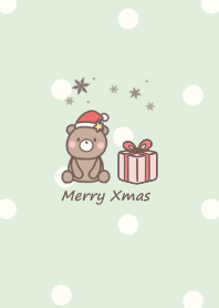 Teddy bear Christmas -green- dot