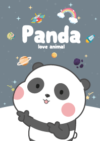 Panda Cutie Galaxy Gray