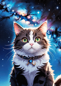 Night Moon Star Cat d8A837