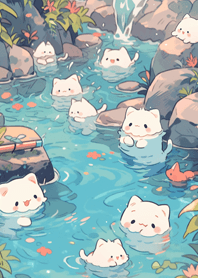 Cats in a Hot Spring JP