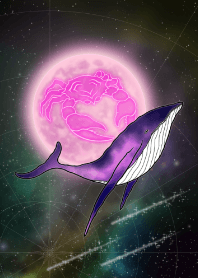 巨蟹座和鲸鱼-紫色-