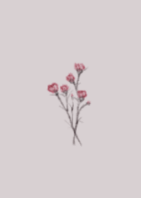 Watercolor flowers / Pink gray beige