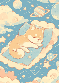 Goodnight Shiba in the Starry Sky