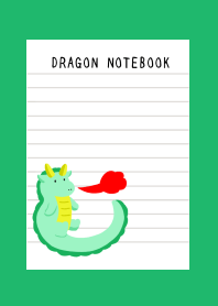 DRAGON NOTEBOOKj-GREEN-WHITE