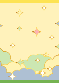 Pastel Clouds on yellow