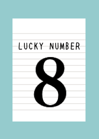 LUCKY NUMBER 8 NOTEBOOKj-DUSTY MINTGREEN