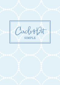 Circle&Polka Dots White Blue