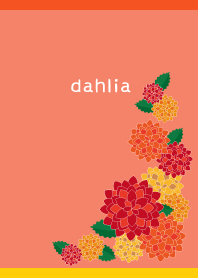 autumn dahlia on red & yellow JP
