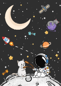 Astronaut and Cat