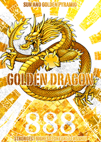 Golden dragon sun and golden pyramid 888