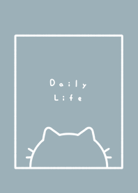 Cat Head (line) /mint gray WH.