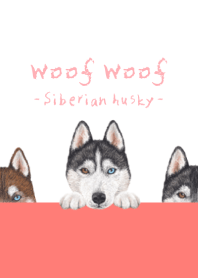 Woof Woof - Siberian husky - WHITE/RED
