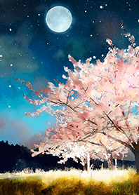 Beautiful night cherry blossoms#2264
