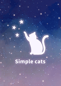 misty cat- cats Starry sky purple 2