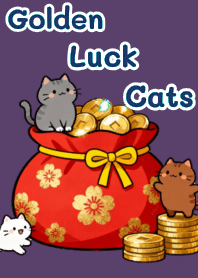 Golden Luck Cats(purple 5)