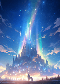 絕美の狼與極光❤