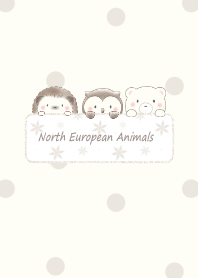 Animals in Nordic forest -beige-2