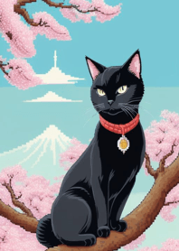 浮世絵の桜猫 UKpc