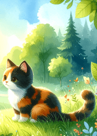 Healing Cat and Grassland Wind