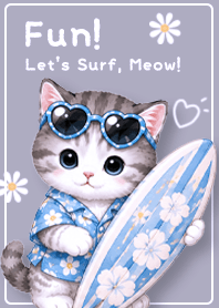 purple A surfer kitten