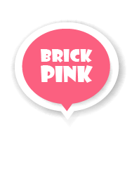 Brick Pink Button In White V.4