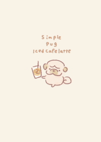 Simple Pug Iced Cafe Latte Beige.