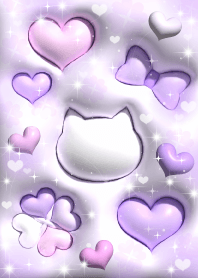 運気アップ！全体運上昇ぷっくりねこハート