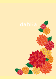 autumn dahlia on light yellow JP