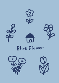 Fashionable dull blue and flower