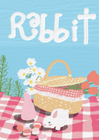 Rabbit picnic in pink