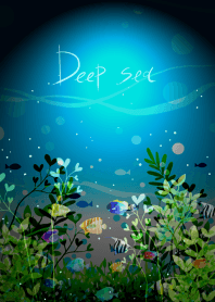 Tropical sea illuminated by blue light 2