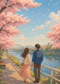 Spring Riverside Blossom Walk love