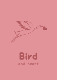 鳥とハート オールドローズ