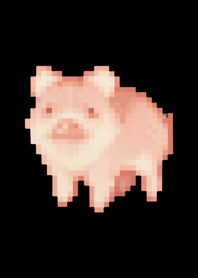 Pig Pixel Art Theme  BW 05