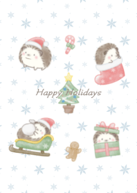 Hedgehog and Christmas -white-