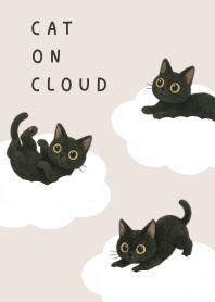 Black Cat on Cloud - Brown