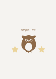 シンプル　フクロウ　ベージュ