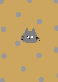 Yellow and polka dots. Cat.