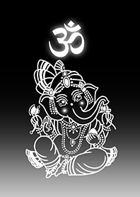 Ganesha, minimal, white-black