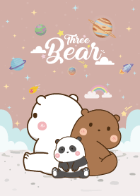 Three Bears Love Galaxy Light Brown